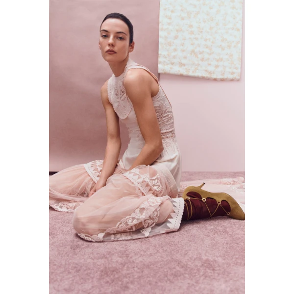 Ulla Johnson Florence Silk Dress in Blush, view 6
