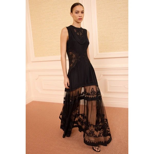 Ulla Johnson Florence Silk Dress in Noir, view 2