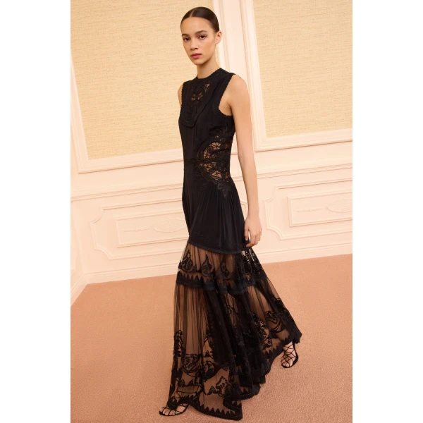 Ulla Johnson Florence Silk Dress in Noir, view 4