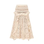 Ulla Johnson Floretta Crochet Skirt in Cowrie