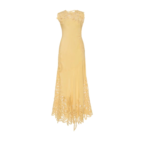 Ulla Johnson Idra Lace Applique Dress in Dandelion