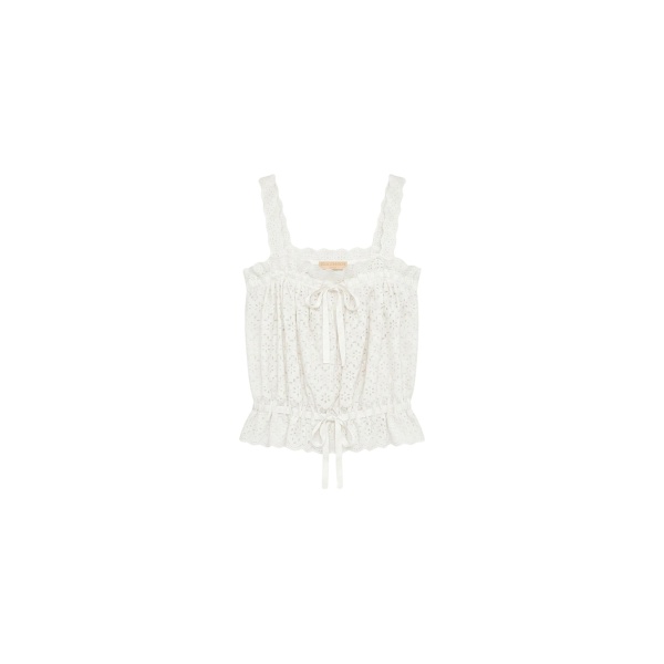 Ulla Johnson Isola Cotton Top in Pristine
