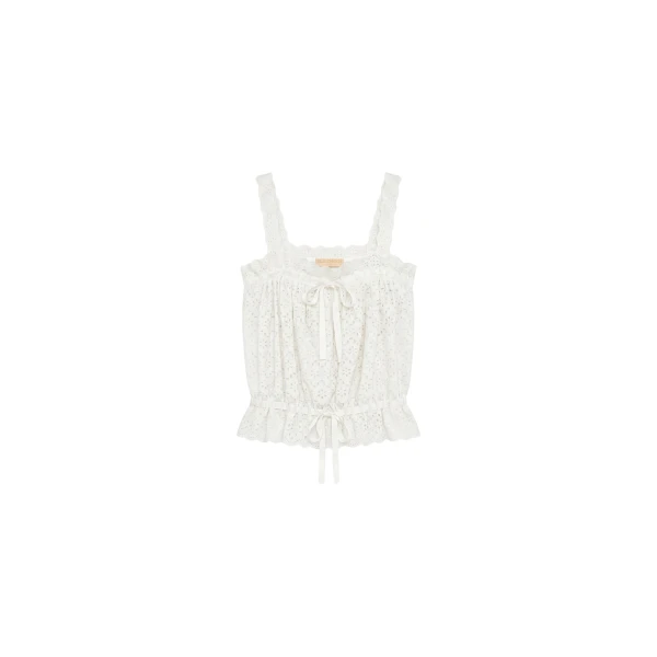 Ulla Johnson Isola Cotton Top in Pristine
