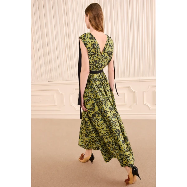 Ulla Johnson Karina Cotton Bow Dress in Chartreuse, view 6