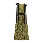 Ulla Johnson Karina Cotton Bow Dress in Chartreuse