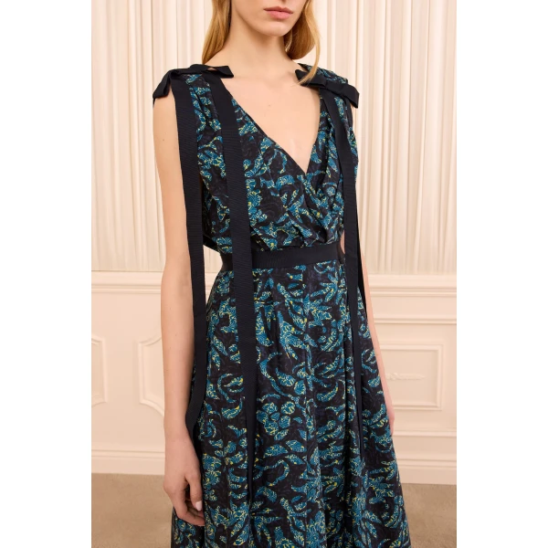 Ulla Johnson Karina Cotton Bow Dress in Midnight, view 3