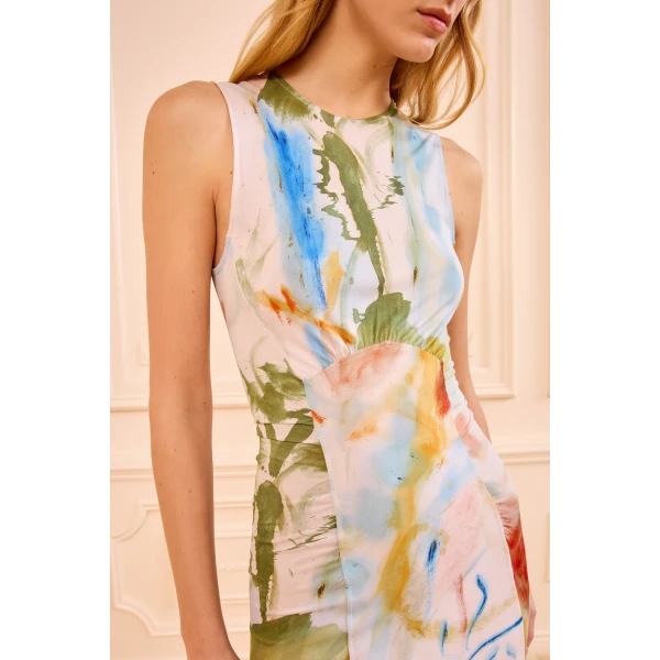 Ulla Johnson Lana Ruched Jersey Dress in Western Dream, view 3