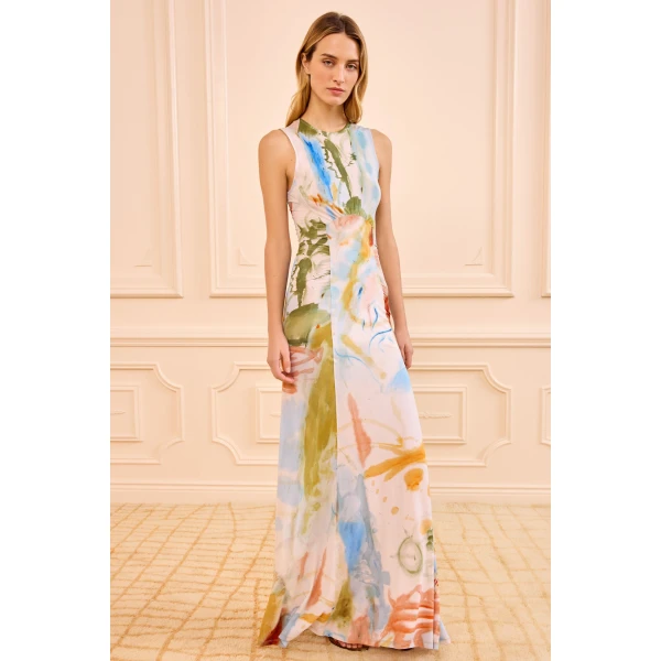 Ulla Johnson Lana Ruched Jersey Dress in Western Dream, view 5