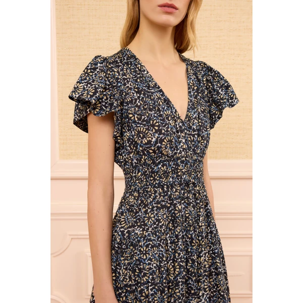 Ulla Johnson Lyria Cotton Dress in Midnight Bloom, view 3