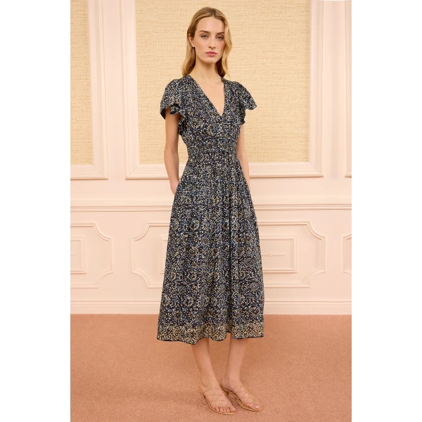 Ulla Johnson Lyria Cotton Dress in Midnight Bloom, view 5