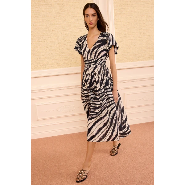 Ulla Johnson Lyria Cotton Dress in Shibori Wave, view 4