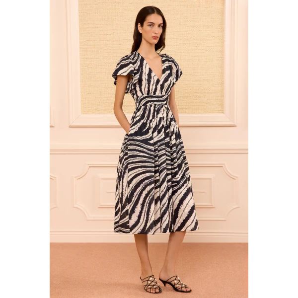Ulla Johnson Lyria Cotton Dress in Shibori Wave, view 5