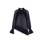 Ulla Johnson Marcella Long Sleeve Cotton Blouse in Nightfall