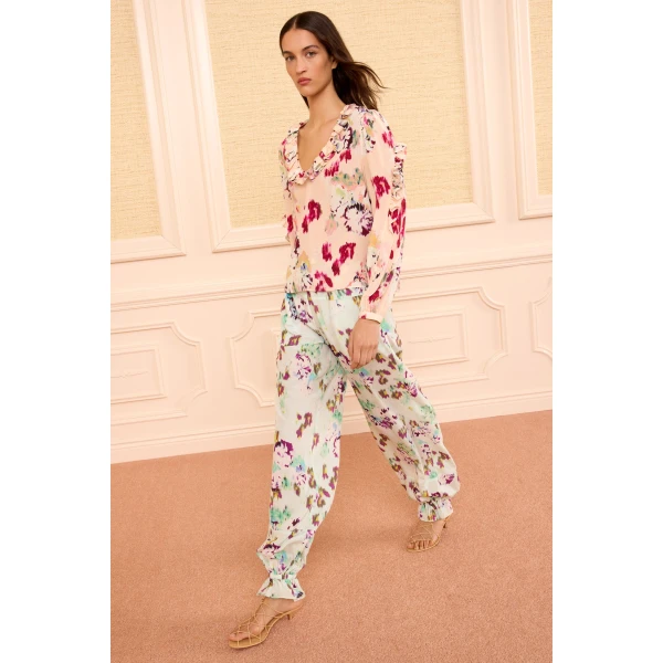 Ulla Johnson Marguerite Silk Blouse in Summer Garden, view 4