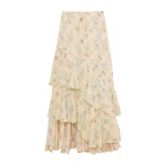 Ulla Johnson Meadow Silk Midi Skirt in Moon Petal
