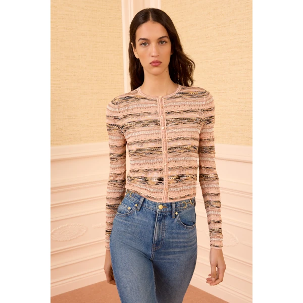 Ulla Johnson Mia Knit Cardigan in Hibiscus, view 4