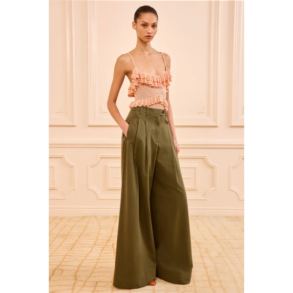 Ulla Johnson Motherwell Wide Leg Trouser in Pinon, view 2