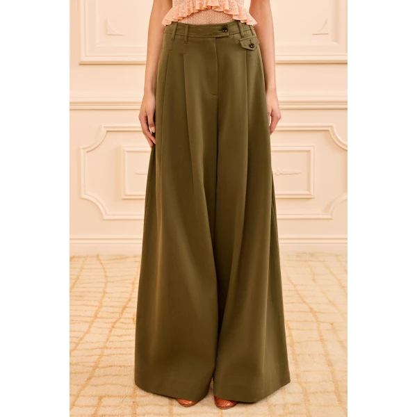 Ulla Johnson Motherwell Wide Leg Trouser in Pinon, view 3