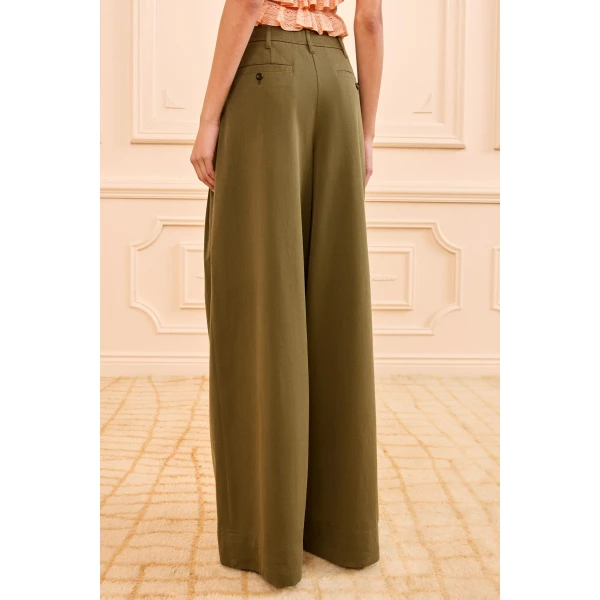 Ulla Johnson Motherwell Wide Leg Trouser in Pinon, view 5