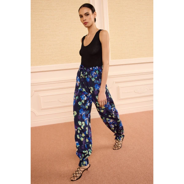 Ulla Johnson Octavia Silk Cinched Pant in Evening Bloom, view 2