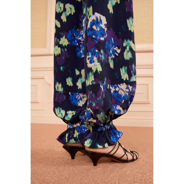 Ulla Johnson Octavia Silk Cinched Pant in Evening Bloom, view 3