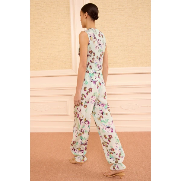 Ulla Johnson Octavia Silk Cinched Pant in Oasis, view 5