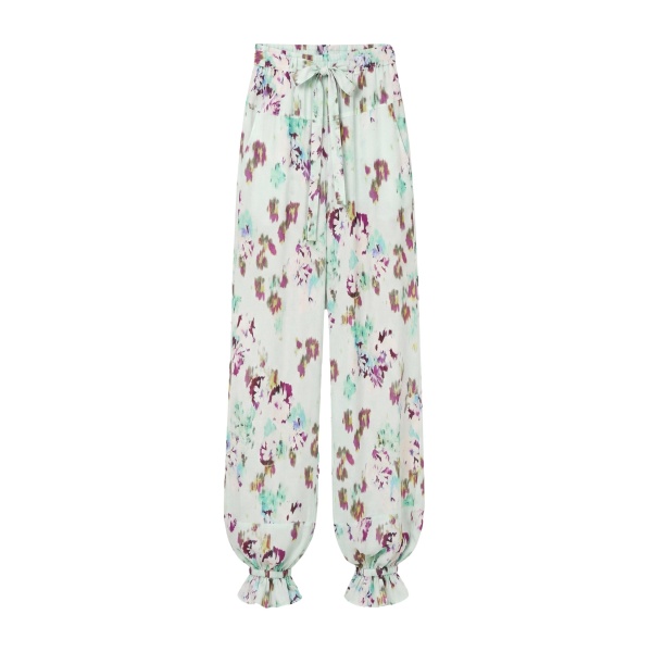Ulla Johnson Octavia Silk Cinched Pant in Oasis