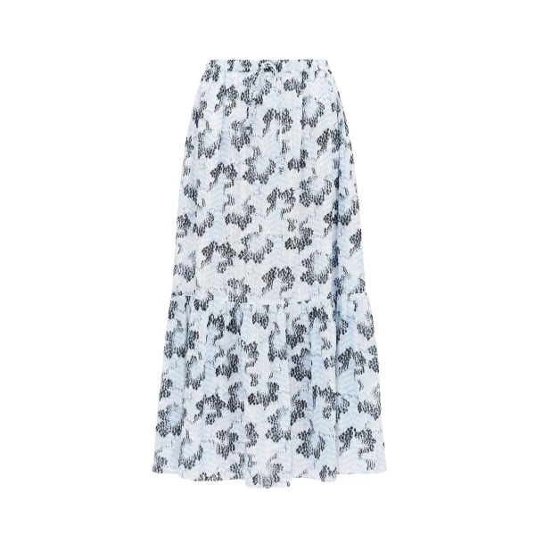 Ulla Johnson Olina Cotton Midi Skirt in Ciel
