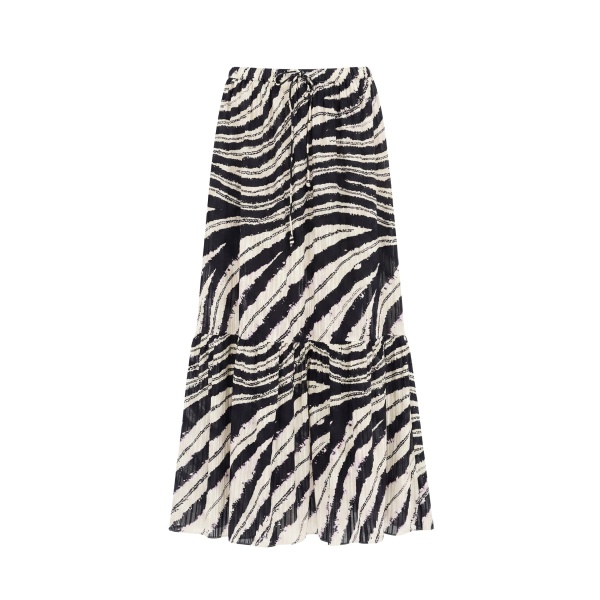 Ulla Johnson Olina Cotton Midi Skirt in Shibori Wave