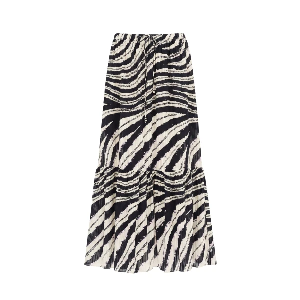Ulla Johnson Olina Cotton Midi Skirt in Shibori Wave