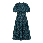 Ulla Johnson Othella Short Sleeve Cotton Dress in Midnight