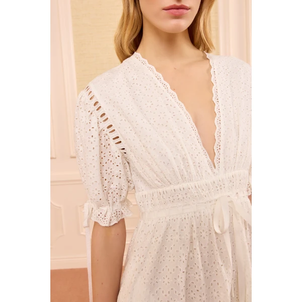 Ulla Johnson Ottilie Cotton Dress in Pristine, view 3