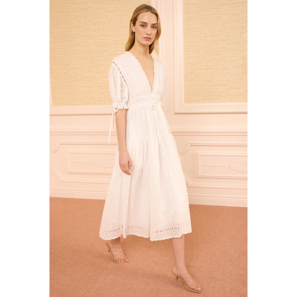 Ulla Johnson Ottilie Cotton Dress in Pristine, view 4