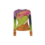 Ulla Johnson Paradis Ruched Jersey Top in Nature Abhors A Vacuum