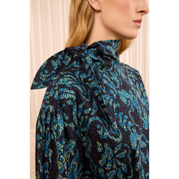 Ulla Johnson Pastel Long Sleeve Cotton Blouse in Midnight, view 3