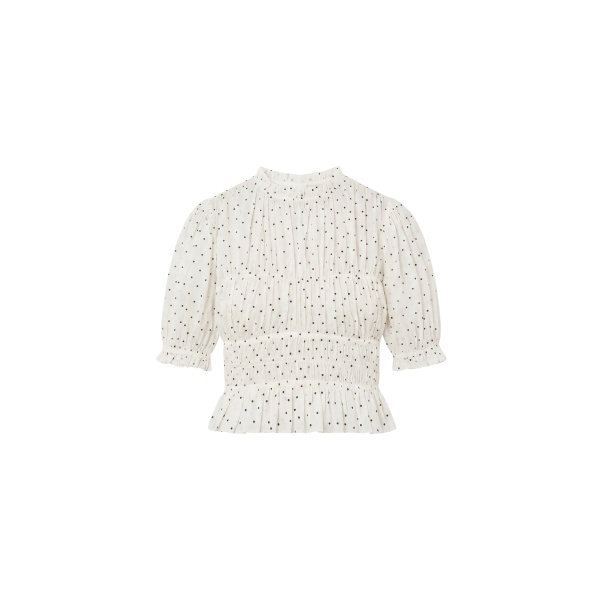 Ulla Johnson Rae Short Sleeve Cotton Top in Blanc