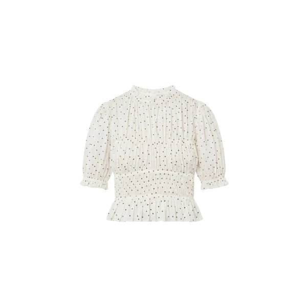 Ulla Johnson Rae Short Sleeve Cotton Top in Blanc