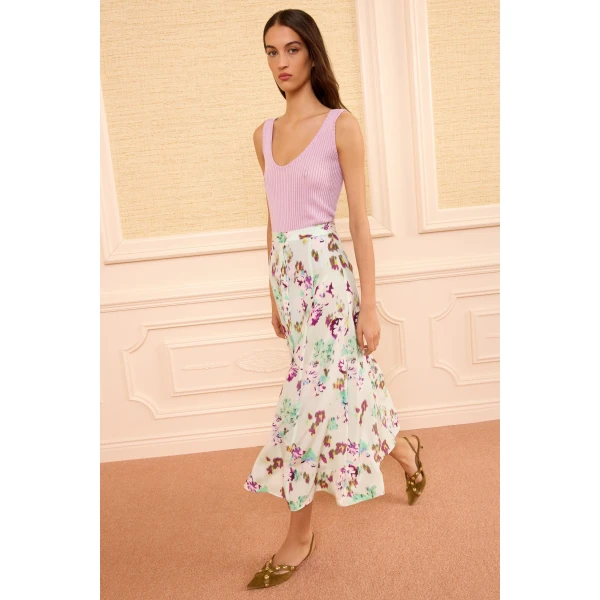 Ulla Johnson Rowan Silk Midi Skirt in Oasis, view 2