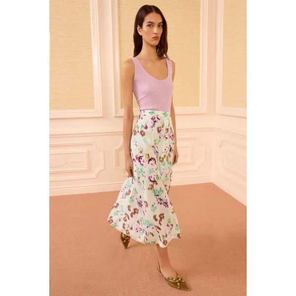 Ulla Johnson Rowan Silk Midi Skirt in Oasis, view 4