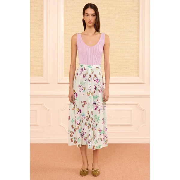 Ulla Johnson Rowan Silk Midi Skirt in Oasis, view 5