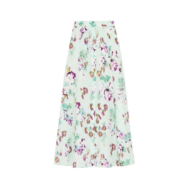 Ulla Johnson Rowan Silk Midi Skirt in Oasis