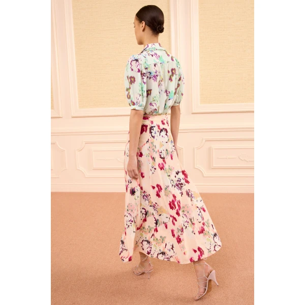 Ulla Johnson Rowan Silk Midi Skirt in Summer Garden, view 6