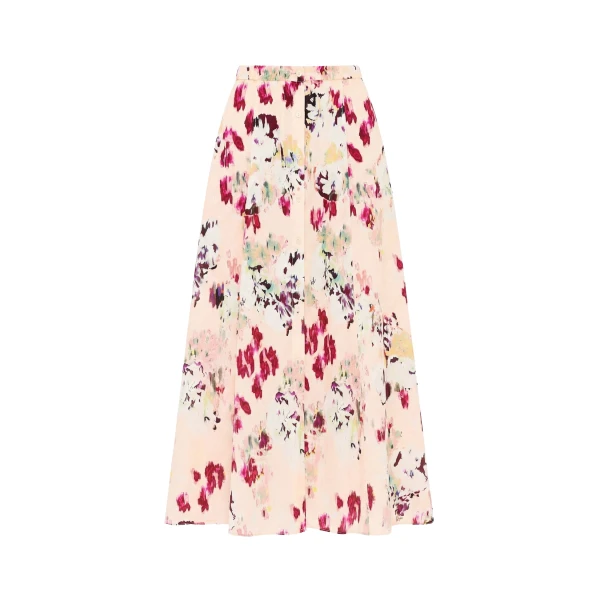 Ulla Johnson Rowan Silk Midi Skirt in Summer Garden