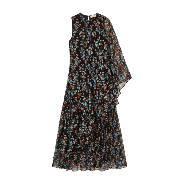 Ulla Johnson Seraphina Silk Asymmetrical Dress in Nightshade