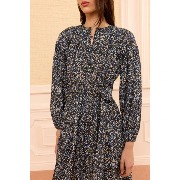 Ulla Johnson Serephina Cotton Dress in Midnight Bloom, view 3