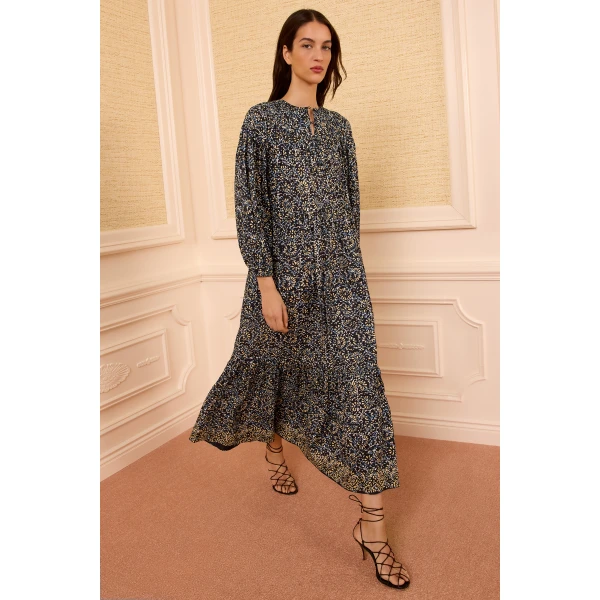 Ulla Johnson Serephina Cotton Dress in Midnight Bloom, view 4