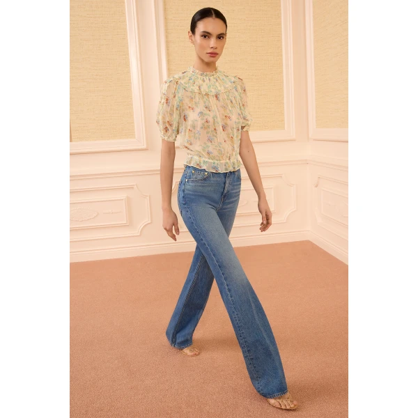 Ulla Johnson Solenne Silk Top in Moon Petal, view 4