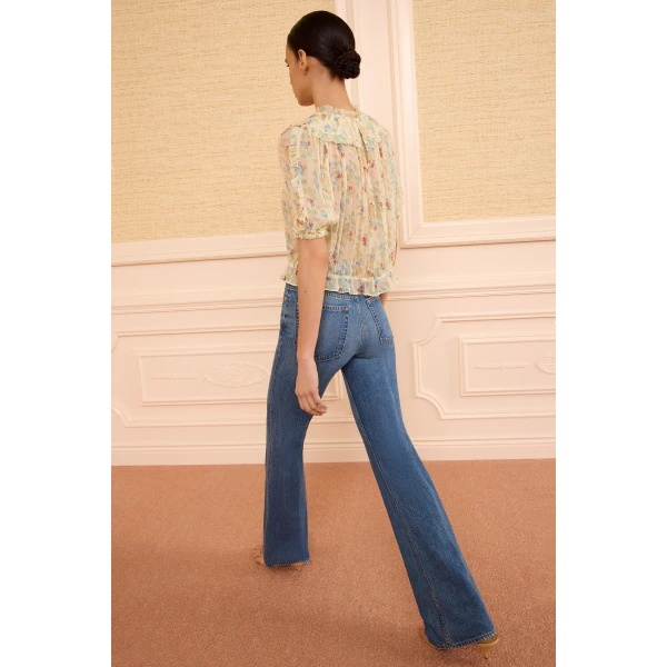 Ulla Johnson Solenne Silk Top in Moon Petal, view 5