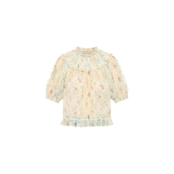 Ulla Johnson Solenne Silk Top in Moon Petal