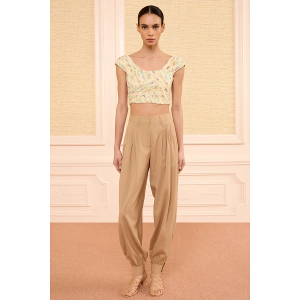 Ulla Johnson Sylvie Off the Shoulder Crop Top in Moon Petal, view 5